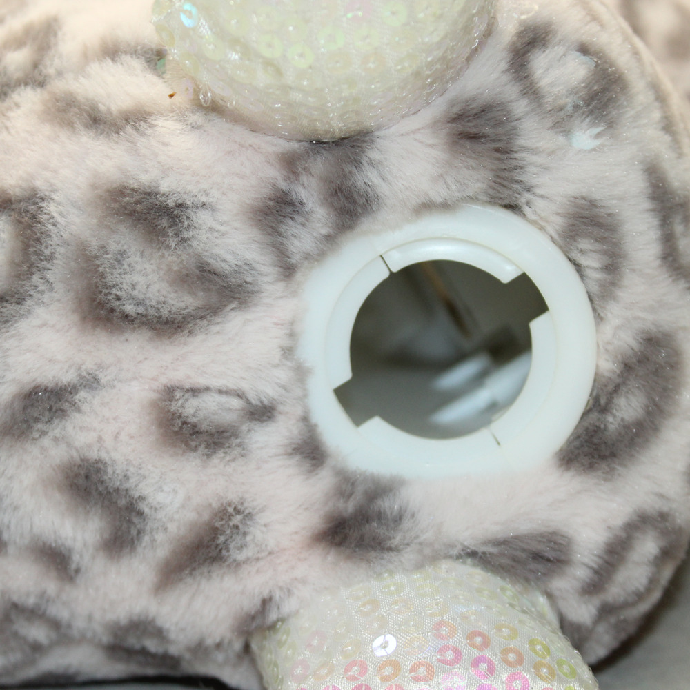 Grey White Cat Glitter Face Pink Sequins Plush Stuffed Animal - Picture 8 of 9